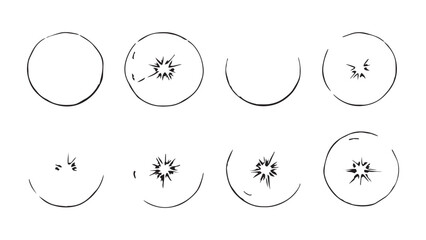 Grapefruit set line art