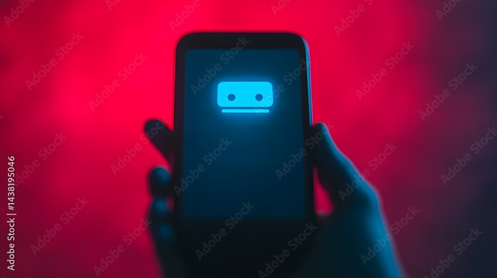 Aufkleber ai-powered digital chatbot interface on futuristic screen