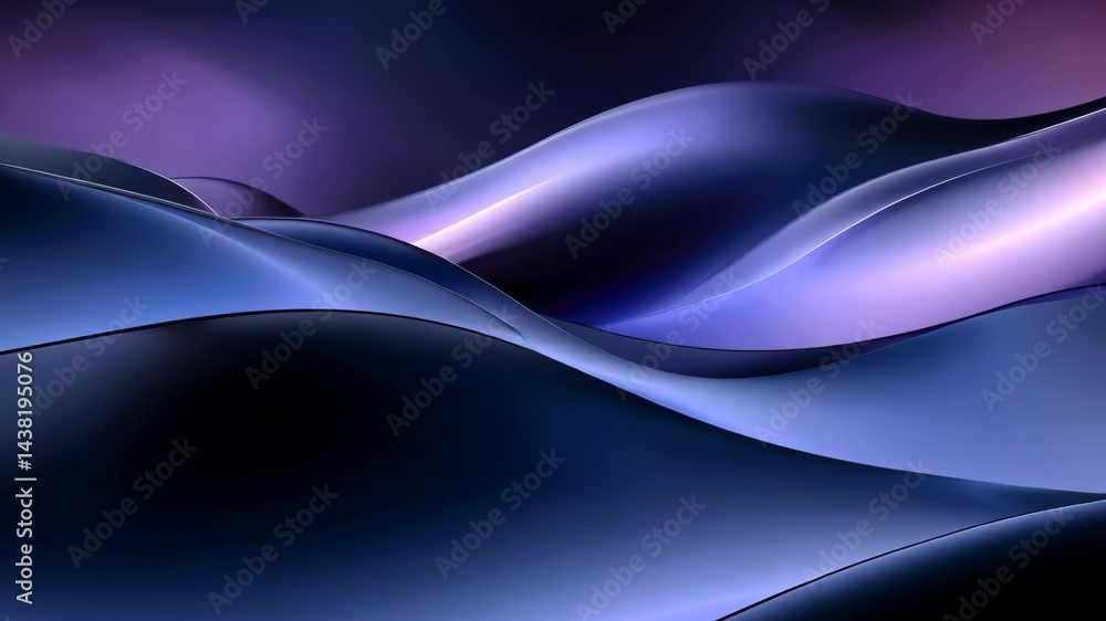 Poster elegant metallic waves in motion with mesmerizing light reflections