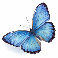 beautiful wings of a blue butterfly isolated on a