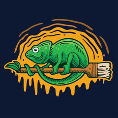 Chameleon Paint Brush Logo.eps