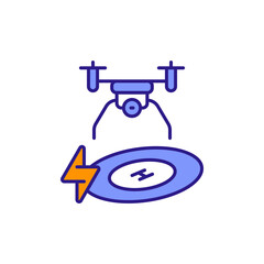 Drone Charging Pad Icon for Autonomous UAV Power.