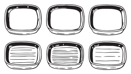 Grill pan set line art