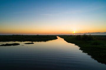 Amazing light sunset or sunrise sky landscape view,Beautiful nature colorful sky background