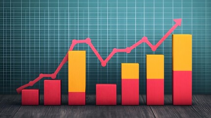 Fototapeta premium Ascending Financial Growth Chart Depicting Economic Prosperity and Success
