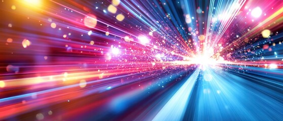 Naklejka premium Abstract speed of light tunnel