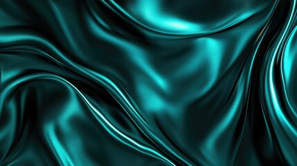 Fototapeta premium This is a digital art image featuring an intricate abstract design with a glossy, metallic blue color palette. It has a smooth and shiny texture that gives it a modern and sophisticated feel. The