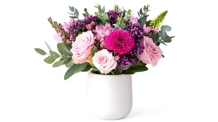 Fototapeta premium Elegant Floral Bouquet in Pristine White Vase Creating Cozy Ambience