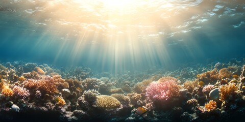 Fototapeta premium Underwater coral reef exploration in stunning hdr 360 degree hdri imagery
