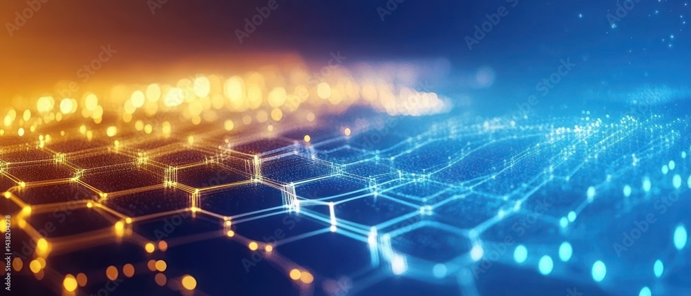Poster abstract hexagon network background design