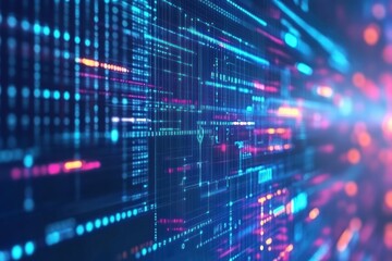 Obraz premium Abstract data visualization digital code and network