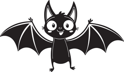 Obraz premium Adorable Cartoon Bat Illustration – Cute Halloween Character Design