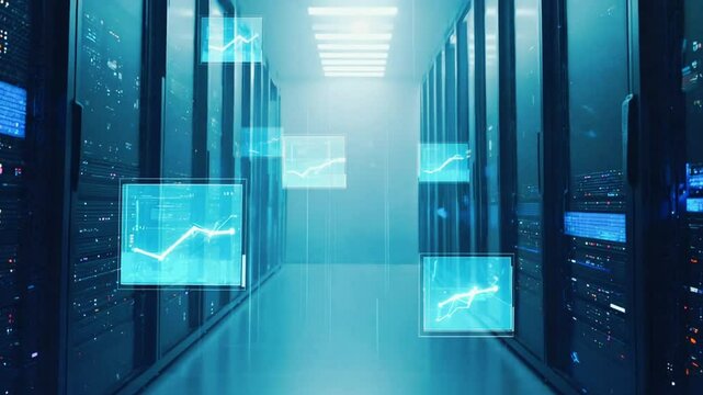 Stock market concept. Stock market tickers with a world map and stock indexes, graphs, charts. Digital animation of Stock market prices changing technology