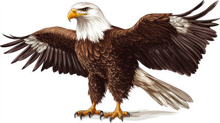 Obraz premium Majestic Bald Eagle with Spread Wings