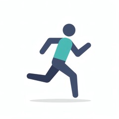 Minimalist Simple Running Figure Vector Clipart – Flat Design Symbolizing Active Healthy Lifestyle Illustration