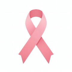 Simple Breast Cancer Awareness Ribbon Vector Art Illustration – Minimalist Flat Design