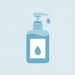 Hand Sanitizer Bottle Icon Vector Clipart – Minimalist Style with Droplet and Clean Design Illustration