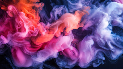 Vibrant abstract artwork of colorful smoke forming a captivating and artistic display.