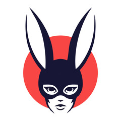 Woman In Bunny Mask Logo.eps
