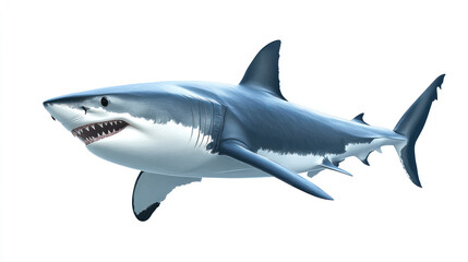 Naklejka premium Great White Shark Swimming in the Ocean