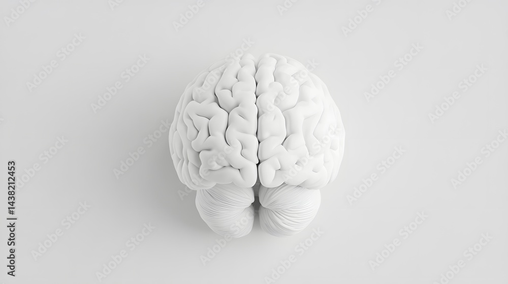 Poster minimalist brain symbolizing intellect and cognitive function