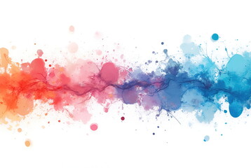 Abstract colorful pigments on a white background with splashes