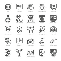 Augmented Reality Icon pack for your website, mobile, presentation, and logo design. Augmented Reality Icon outline design. Vector graphics illustration and editable stroke.