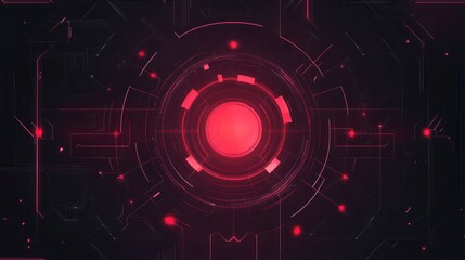 Obraz premium Abstract Red Circuitry Technology Background