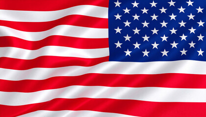 Fototapeta premium american flag waving in the wind
