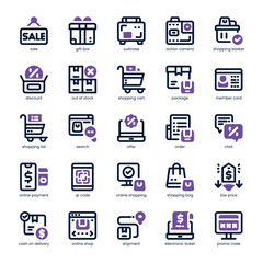 Flash Sale Icon pack for your website, mobile, presentation, and logo design. Flash Sale Icon dual tone design. Vector graphics illustration and editable stroke.