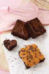 Brownie with milk cream