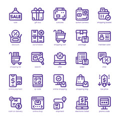 Flash Sale Icon pack for your website, mobile, presentation, and logo design. Flash Sale Icon line basic color design. Vector graphics illustration and editable stroke.