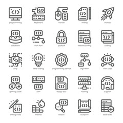 Programming Tool Icon pack for your website, mobile, presentation, and logo design. Programming Tool Icon outline design. Vector graphics illustration and editable stroke.
