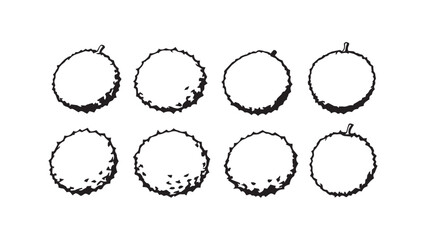 Lychee set line art