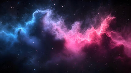 Naklejka premium Cosmic Nebula in Pink And Blue Hues