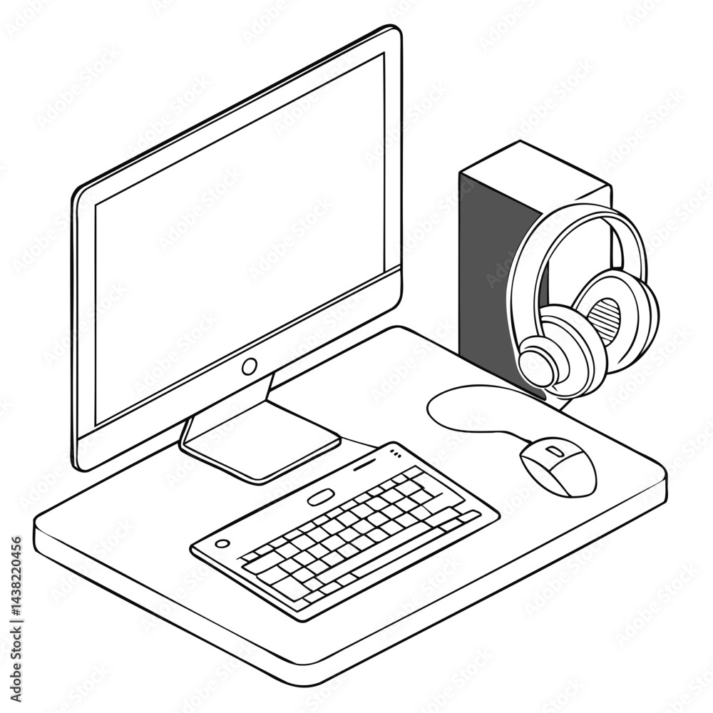 Aufkleber modern silhouette of a desktop computer icon vector illustration isolated on a transparent backgroun