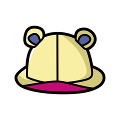 front view cartoon kids hat with ears