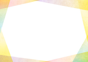 水彩の背景フレームイラスト　プリズムカラー