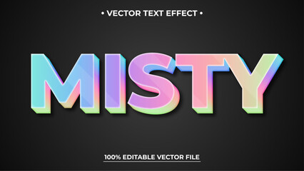 Editable text style effect - Misty text style theme Holographic text