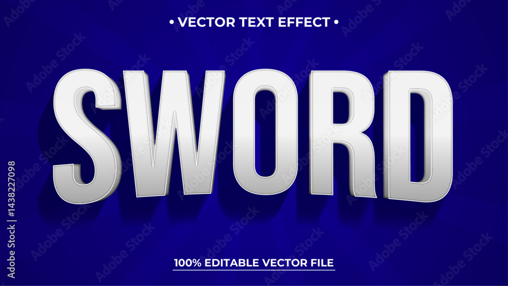Poster sword text effect template design with 3d style use for business brand and logo