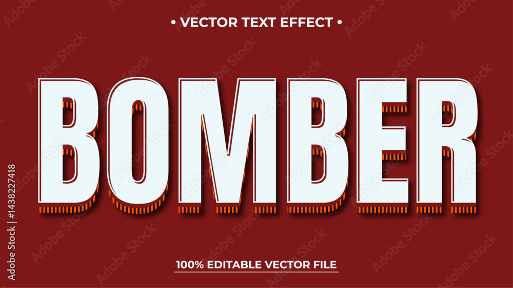 Poster vintage text effect template with 3d style editable font effect