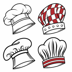 Chef Hats EPS Vectors: Classic Toques & Checkered Design - Restaurant Branding.