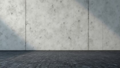 Minimalist concrete wall with shadow effect.