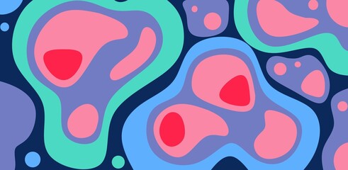 abstract blue and pink Overlapping wave Shapes background illstration	