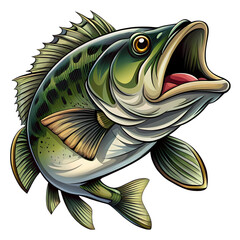 Largemouth Bass Fish HighResolution Image for Fishing Logos Prints and Designs isolated on transparent background