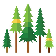 Cedar trees icon on white background 