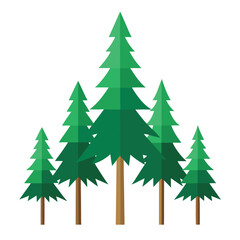 Cedar trees icon on white background 