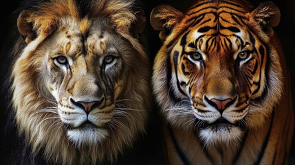 Beautiful Tiger And Lion