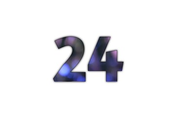 Number twenty four with blurred background, ideal for calendar designs and special event announcements