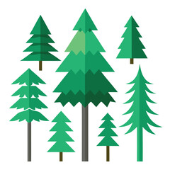 Fir trees icon on white background 